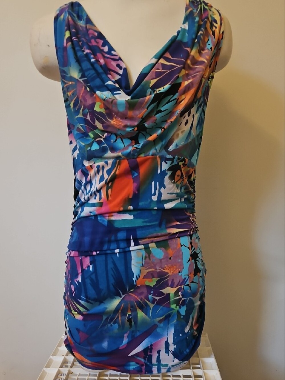 Boston Proper Multicolor Tropical Print Mini Dress